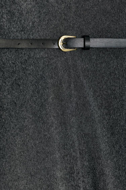 ZARA ПЛАТЬЕ ИЗ МЯГКОЙ ТКАНИ С РЕМНЕМ, АНТРАЦИТОВО-СЕРЫЙ