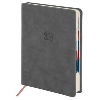 Ежедневник датированный 2026 B6 125х173 мм GALANT "Vivid" под кожу серый (117410)