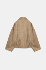 Искусственная замша, пальто с капюшоном - ZARA