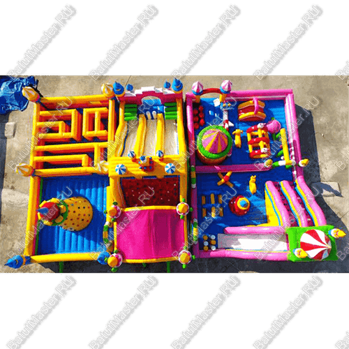 Большая площадка с высокой горкой "Дино-городок" 20*15*6.5 м