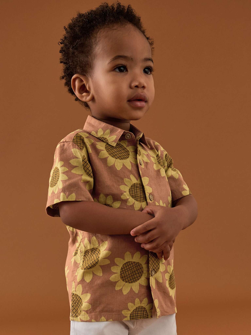 Рубашка с коротким рукавом для мальчика Next AB6-467, Светло-коричневый