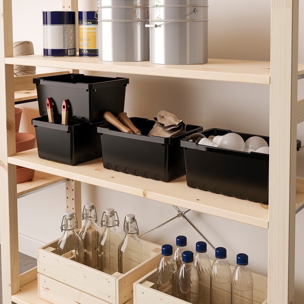 IKEA UPPSNOFSAD  (ИКЕА УППСНОФСАД)  -  Контейнер, черный, 25x17x12 см/3,5 л