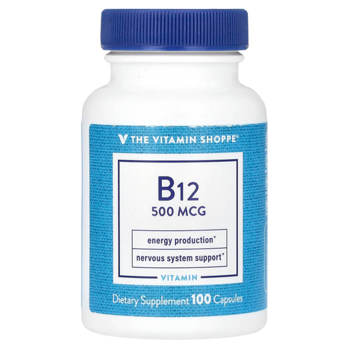 The Vitamin Shoppe, витамин B12, 500 мкг, 100 капсул