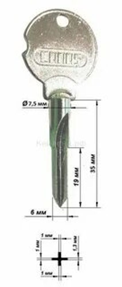 Заготовка крестового ключа KR-1 (Canas) 14926 kr1