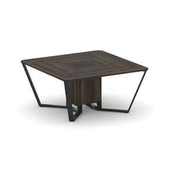 Steel Meet Стол переговорный квадратный KMK-PR.B.SP-08 Дуб Мали/Графит Глянец/Металл Черный 1600*160