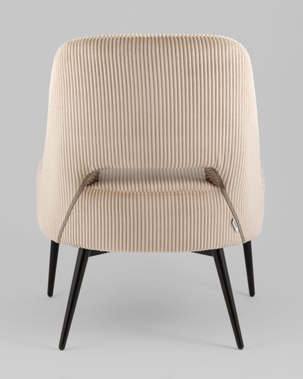 Кресло лаунж Бостон велюр рельефный бежевый