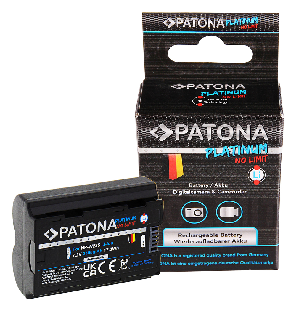 Аккумулятор PATONA Platinum аналог Fujifilm NP-W235 с зарядкой по USB-C