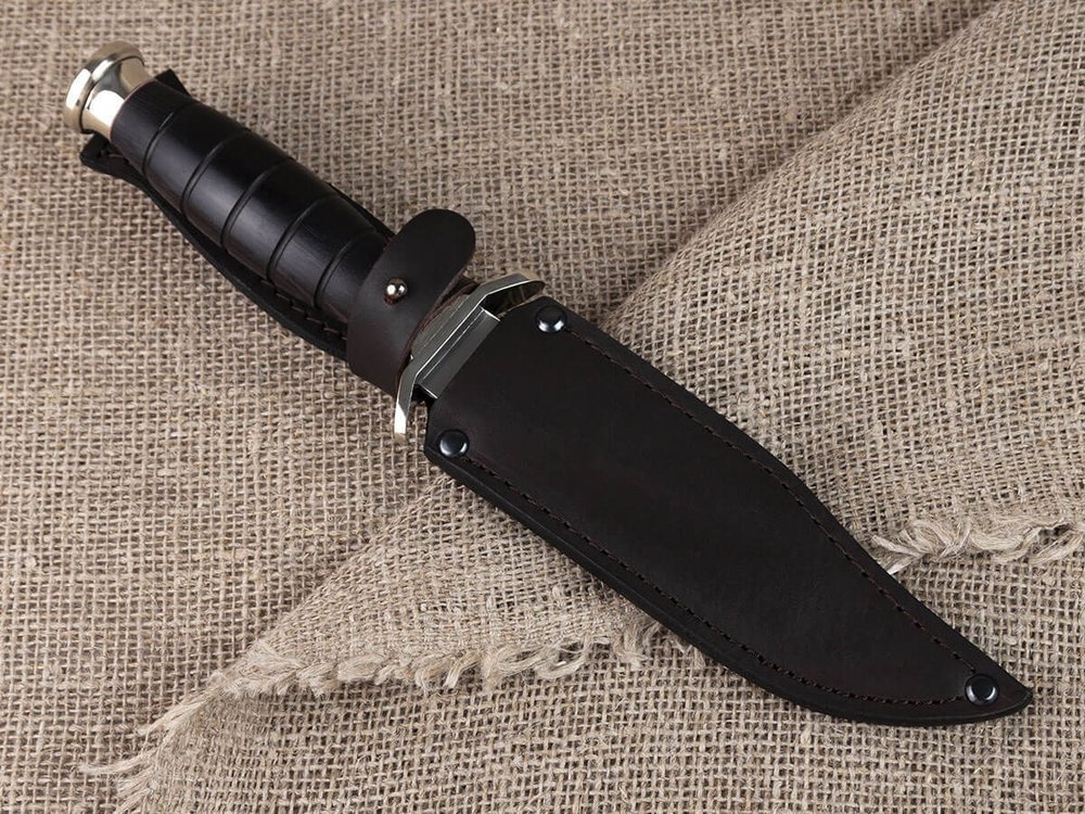 Нож «ВДВ», сталь 95х18, резная рукоять из черного мореного граба