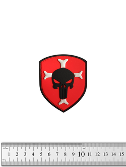 Шеврон Crusader Punisher PVC. Красный