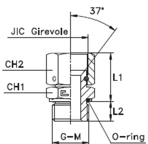 Штуцер FNH JIC 7/16 - BSP 1/8 (o-ring)