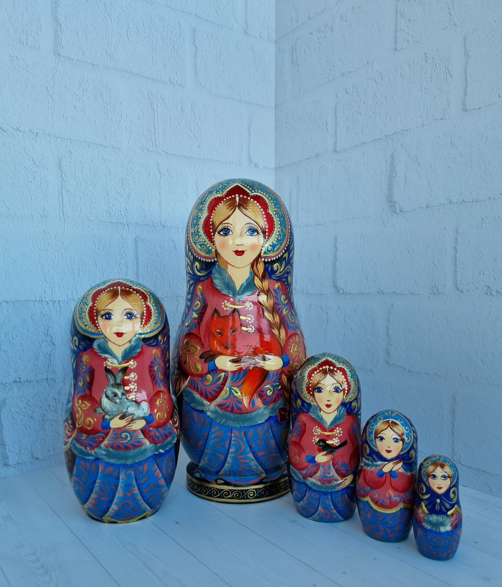 Матрёшка 21см  "С лисичкой" 5мест