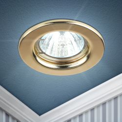 ST1 GD Светильник ЭРА штампованный MR16,12V/220V, 50W золото | Штампованные встраиваемые светильники