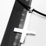 Кулон "Крест перевёрнутый" (55х30мм) стальной на шнурке 50см.