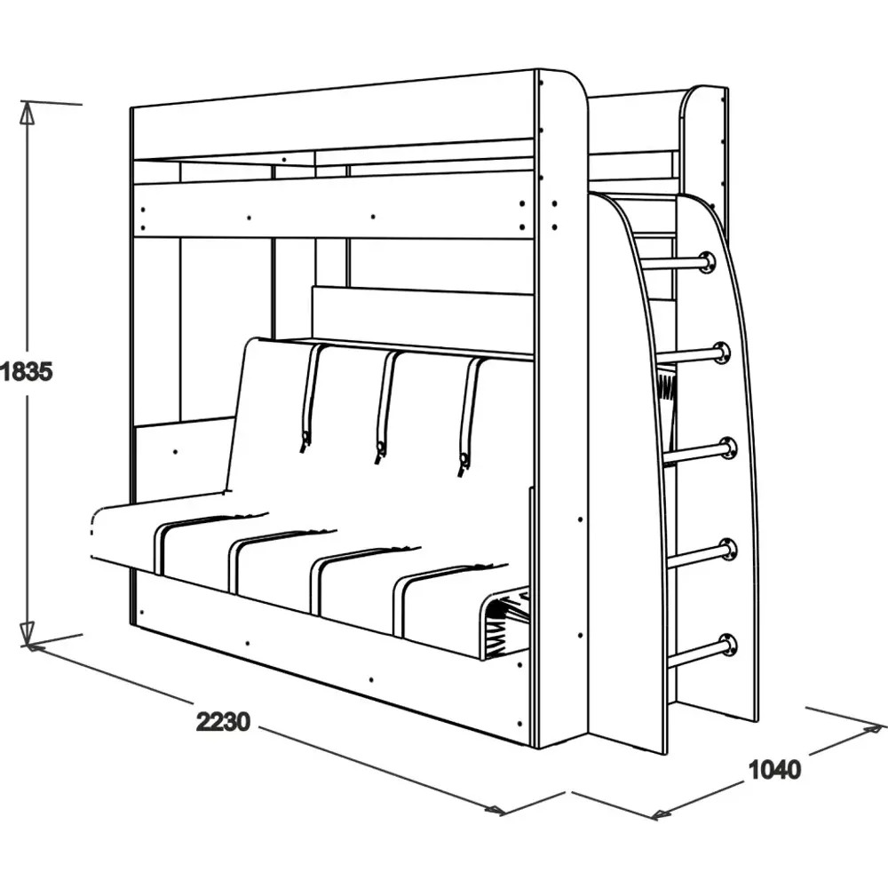 Уголок школьника Омега 17 Кровать - диван 2х ярусная