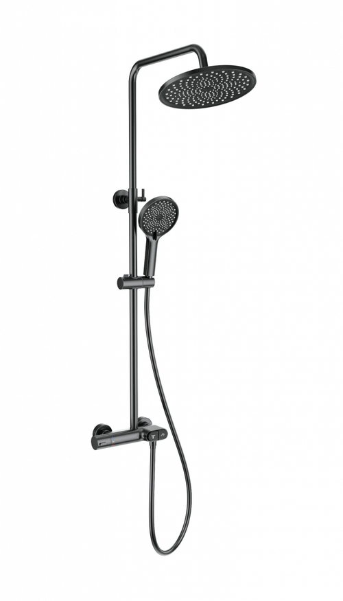 Душевая система с термостатом WONZON & WOGHAND MUSE Corno, Темный графит (WW-B2091-A-BGG)