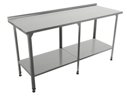 Стол производственный "Профи" СППП , сплошная полка, 1800х700х860 мм, с бортом