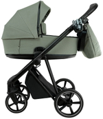 Детская коляска Roan Sol 2.0 3 в 1 с автокреслом Pituso Baesa Pro Black SLL/33/T Sage Green/Black/руч.Black