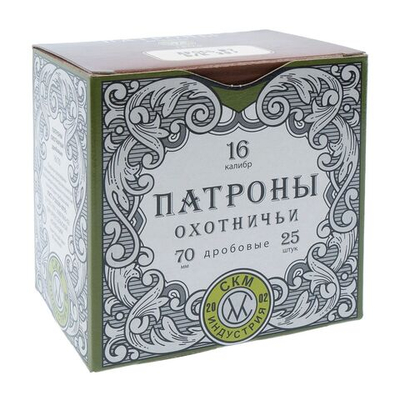 Патрон 16/70 СКМ №7 б/к 30г, коробка 25 шт.