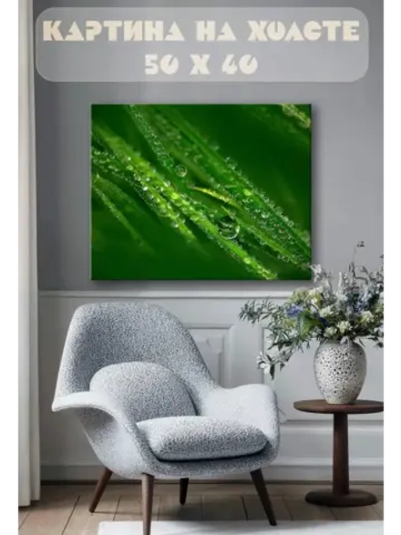 Картина на стену 40 X 50 Роса на траве