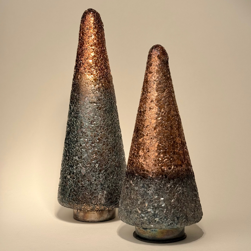 Декор Елка 34*12*12см, стекло, бронза