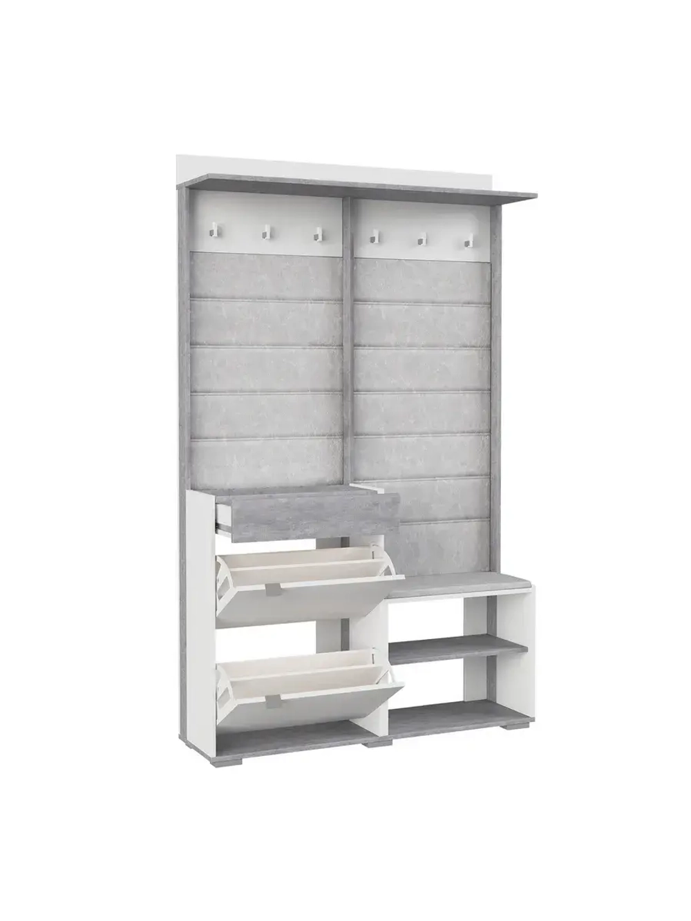 Прихожая с вешалкой Белое сияние 120х32х196