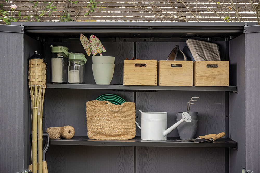 Уличный шкаф пластиковый Keter Deco Vertical 1400 л brown