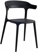 Кресло пластиковое Papatya Luna Stripe, черный