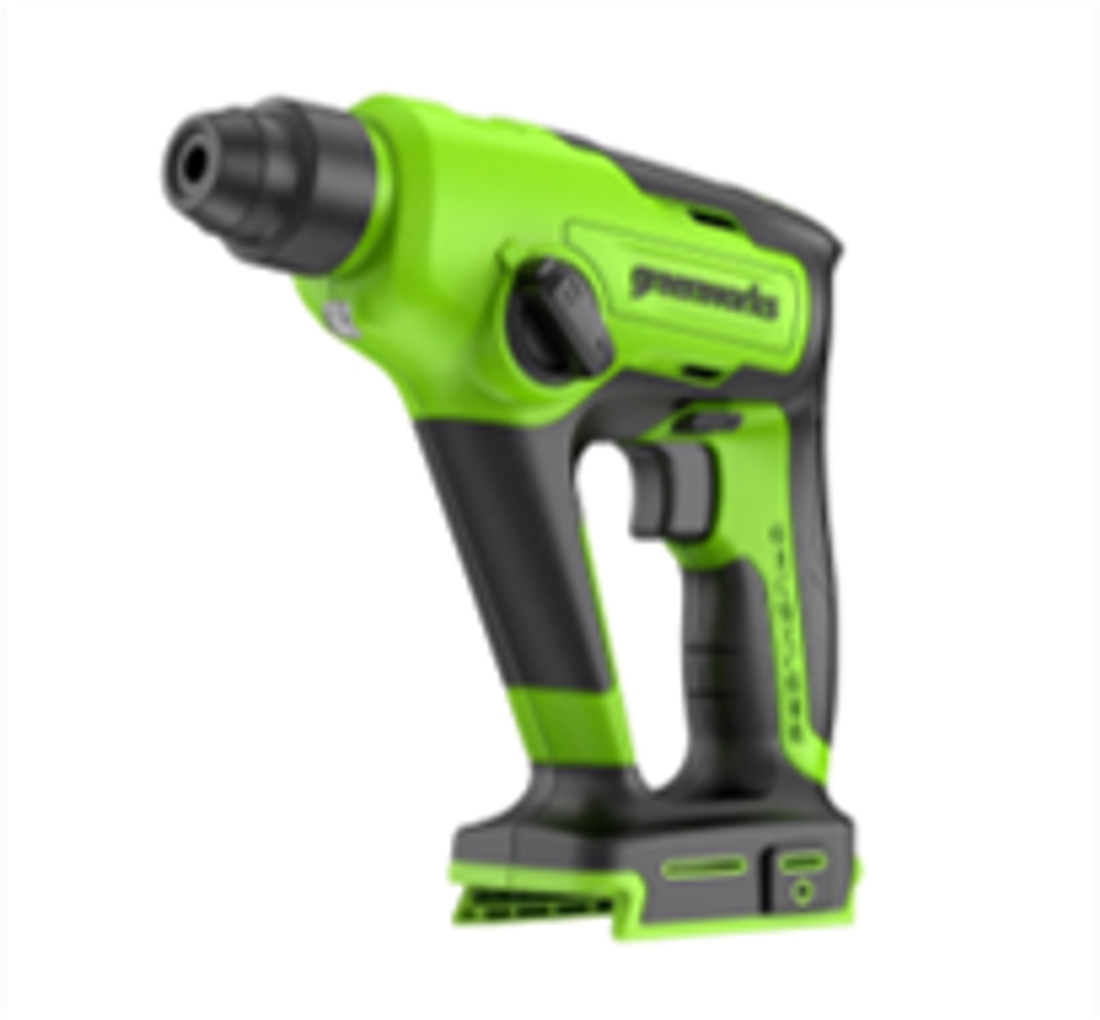 Перфоратор Greenworks GD24SDS1, 24V, бесщеточный, 1,2 Дж, 4800 уд/мин, 12 мм, без АКБ и ЗУ (3803107)