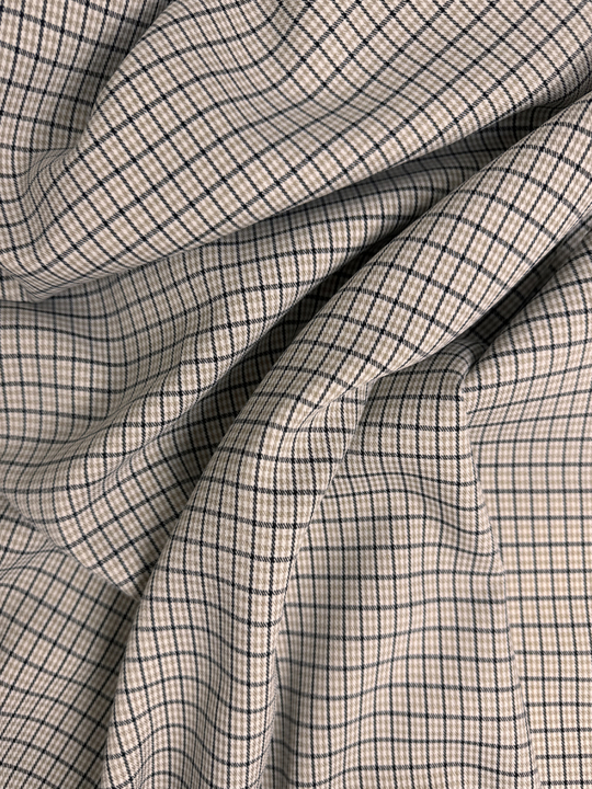 Костюмная принт клетка, беж/черный NATASHA