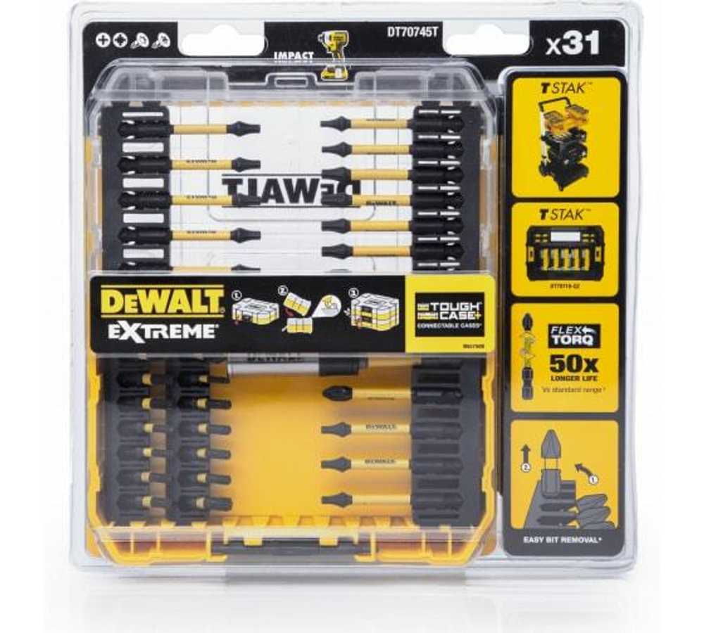 DeWalt, DT70745T, Набор бит и насадок FLEXTORQ 31 шт, шт