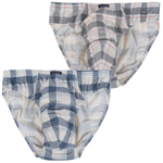Комплект из 2 мужских трусов-слип с контрастным принтом в клетку (Размер: L) (Цвет: разноцветный)