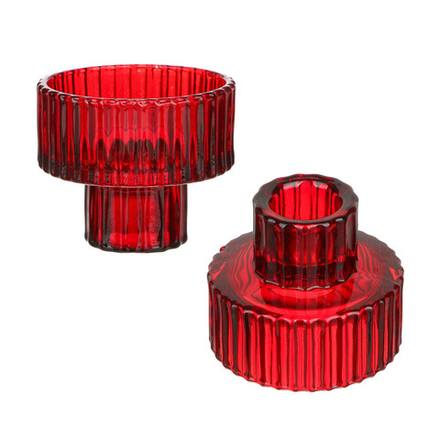 Подсвечник 3*6см стекло, красный