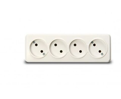 Розетка Smartbuy Юпитер накладная, 4-местная, белая, 10A SBE-03w-10-S4-N