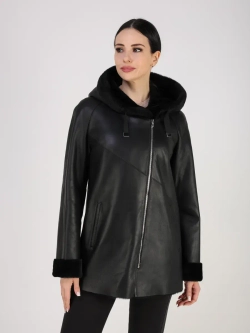 Дубленка зимняя натуральная с капюшоном