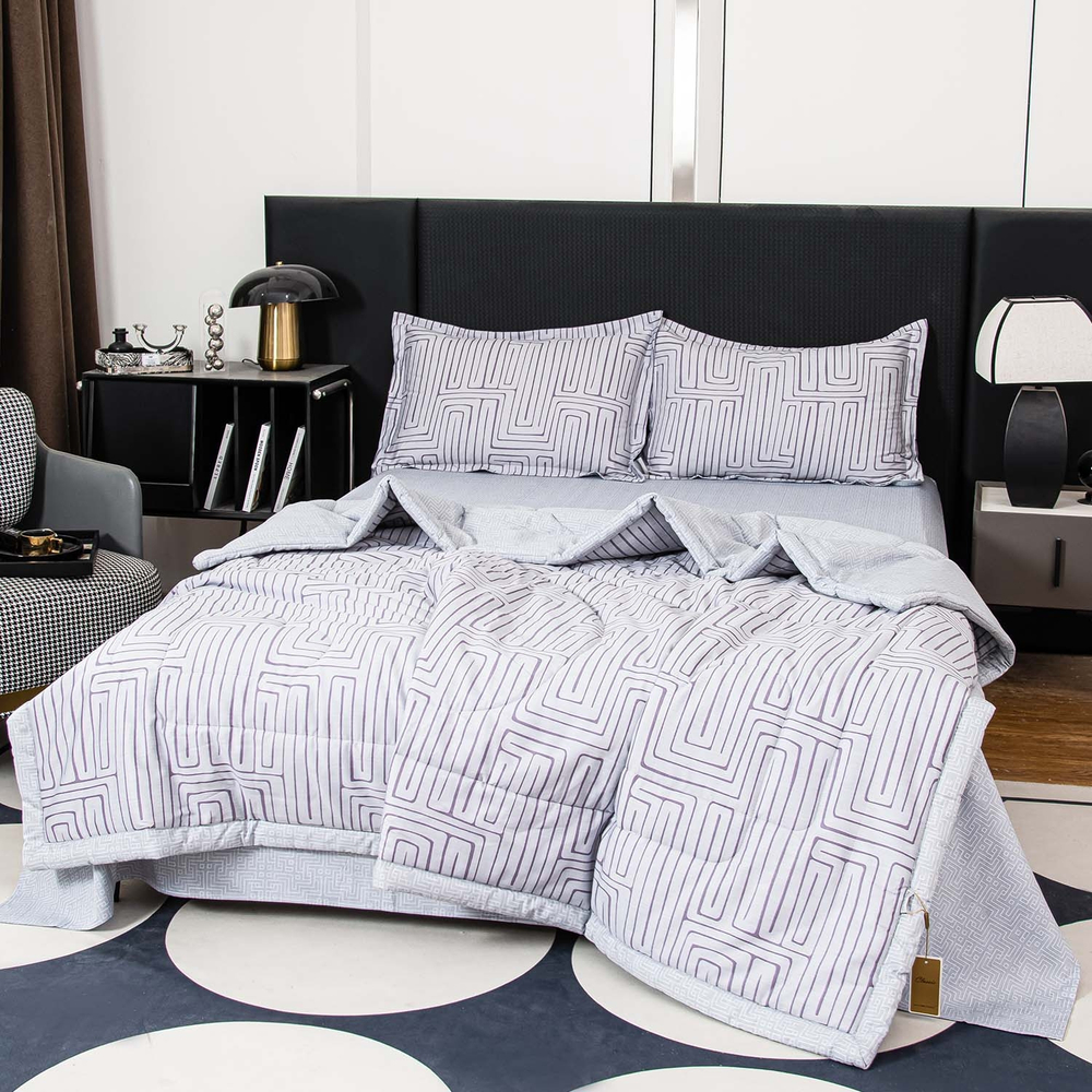 Комплект постельного белья Сатин с Одеялом 100% хлопок 160x80 на резинке OBR177