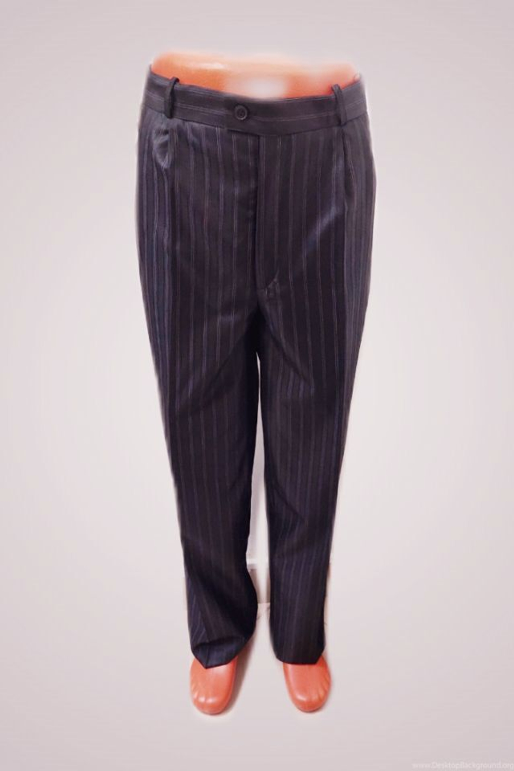 Брюки мужские классические тёмно-синие летние в полоску 52