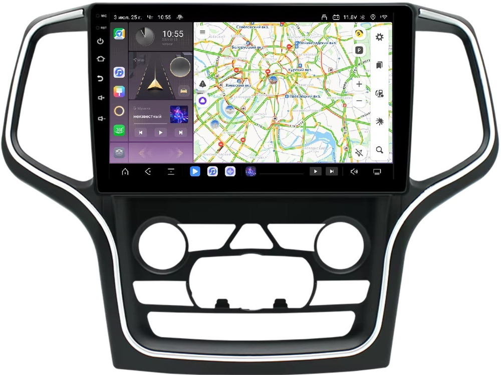 Магнитола для Jeep Grand Cherokee WK2 2013-2021 (взамен 8.4" экрана) - Kuberg QLed, Android 13, TS20, CarPlay, SIM-слот