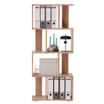 Стеллаж деревянный напольный Дален 4 полки для игрушек и для книг, сонома