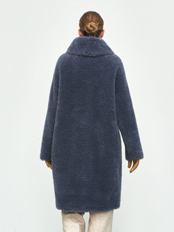 Шуба женская чебурашка тедди экомех, графитовая, SilverFox (арт. 1188-101)