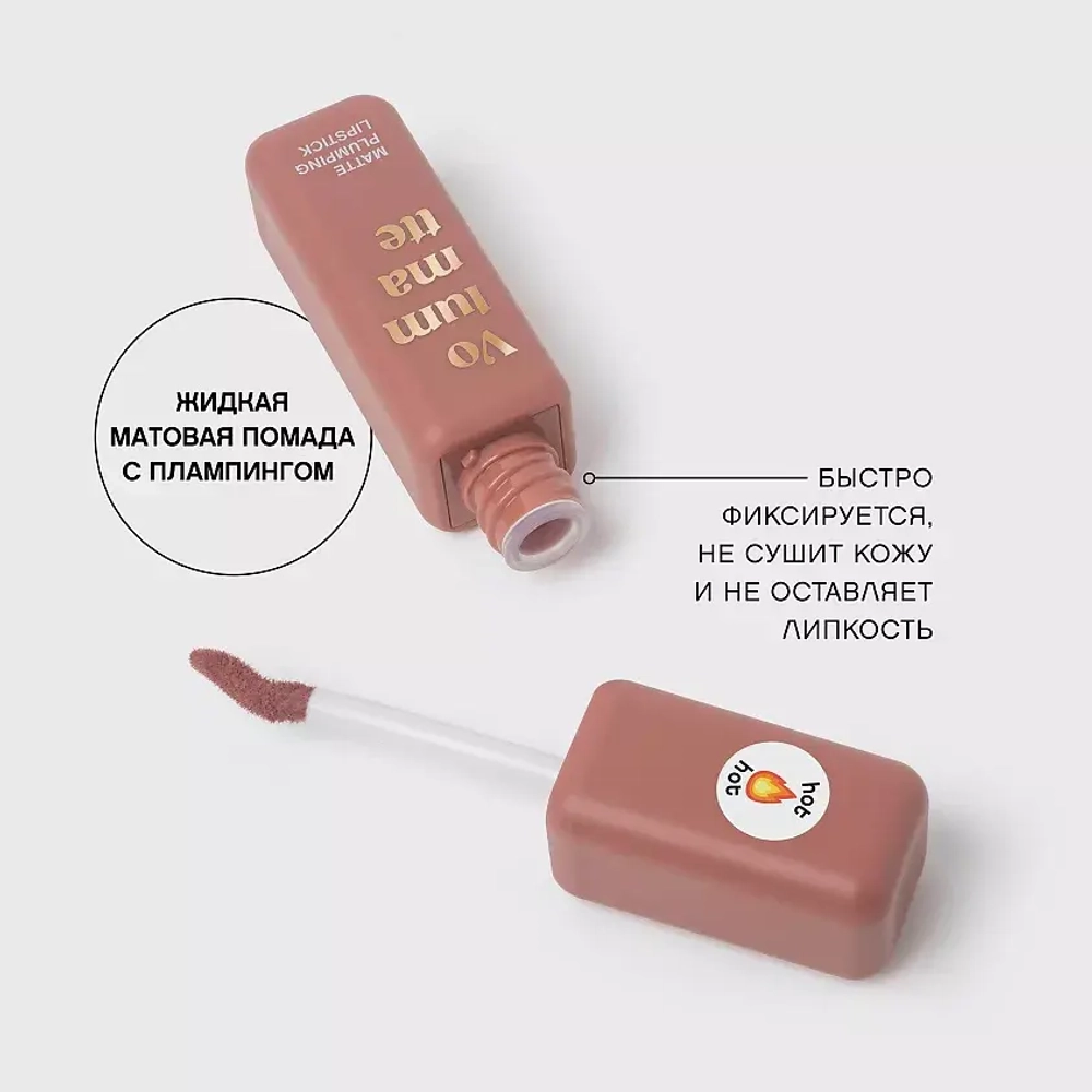 Vivienne Sabo Volummatte Matte Plumping Lipstick Жидкая матовая помада для губ с плампинг-эффектом 02 Нюдовый