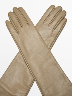 Massimo Dutti Длинные перчатки из кожи наппа - Limited Edition, бежевый