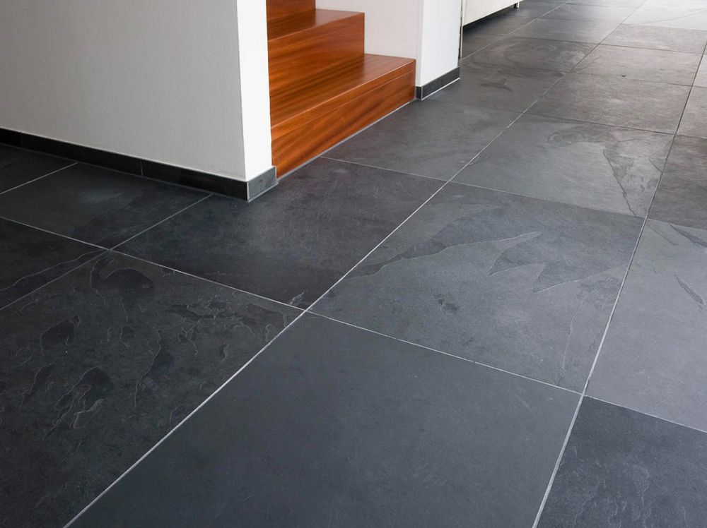 Плитка-сланец черный, натуральный скол Pharaon 600x600x10