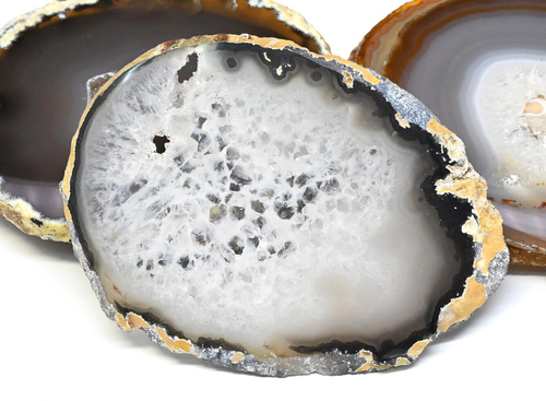 Срез агата с жеодой 95-110мм*70-90мм, (S)