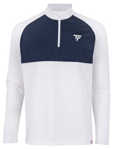 Мужская теннисная футболка Tecnifibre Thermo Zipper Longsleeves - white