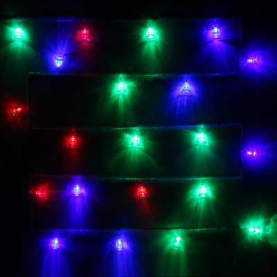 Гирлянда для дома 2,5м 12 ламп LED с насадками КОЛОКОЛЬЧИК, прозрач.пров., авторежим.,IP-20 RG/RB