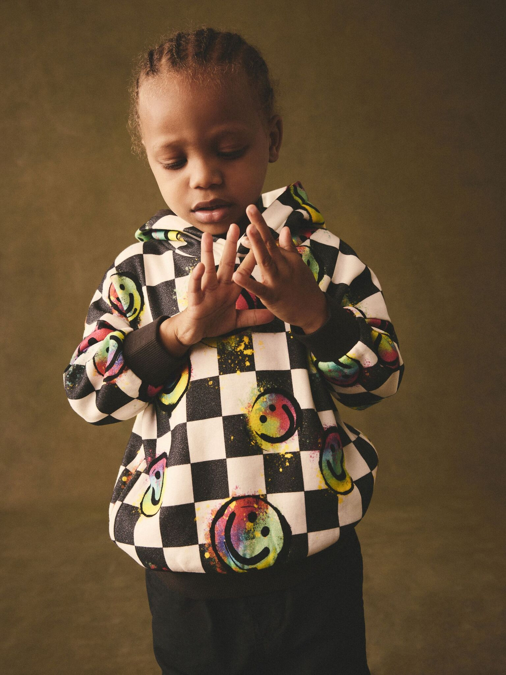 Толстовка с капюшоном для мальчика Next B72-462, Черный, Белый