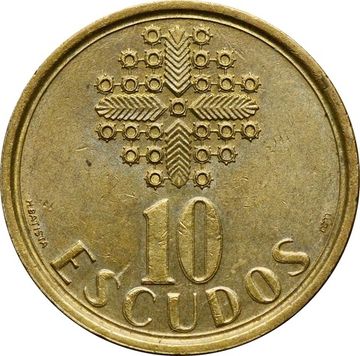 10 эскудо 1986-2001 Португалия