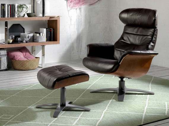 Оттоманка Angel Cerda A928 черная кожа