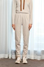 3839 Брюки женские (серо-бежевый принт)