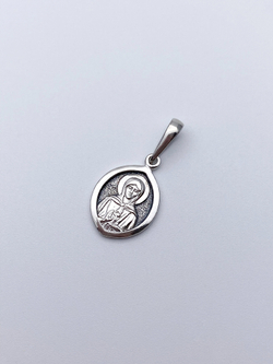 Образок из серебра/Чернение/С подвижным ухом/Матрона